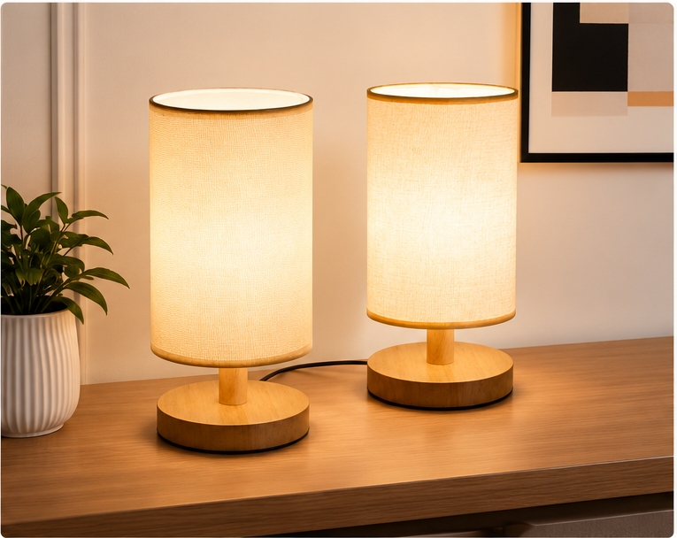 Nimanest Decor Linen Fabric Shade Table Lamp - Image 6