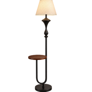 Nimanest Decor Floor Lamp | Industrial Wood Tray Floor Lamp