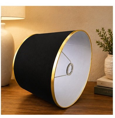 OEM Customized Black Gold Line Empire Fabric Lampshade variation_2_393x403
