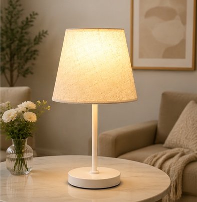 Nimanest Decor Table Lamp | Vintage Luxury LED Fabric Table Lamp with Metal Base - Image 2