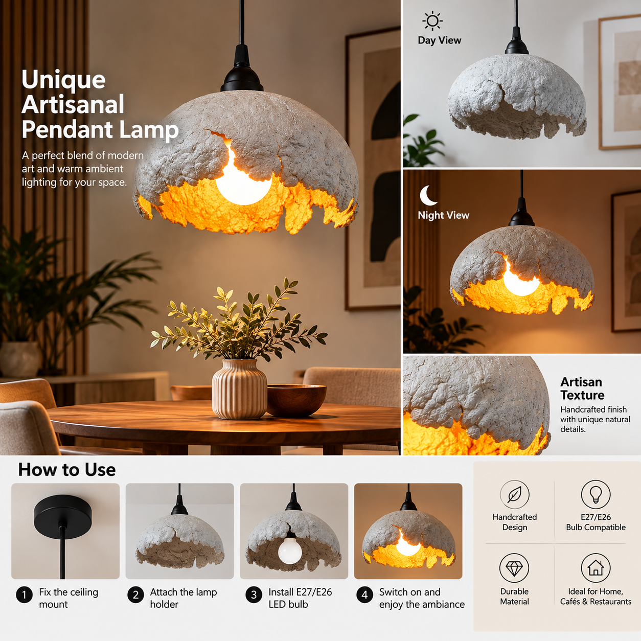 Unique Artisanal Pendant Lamp - Image 2