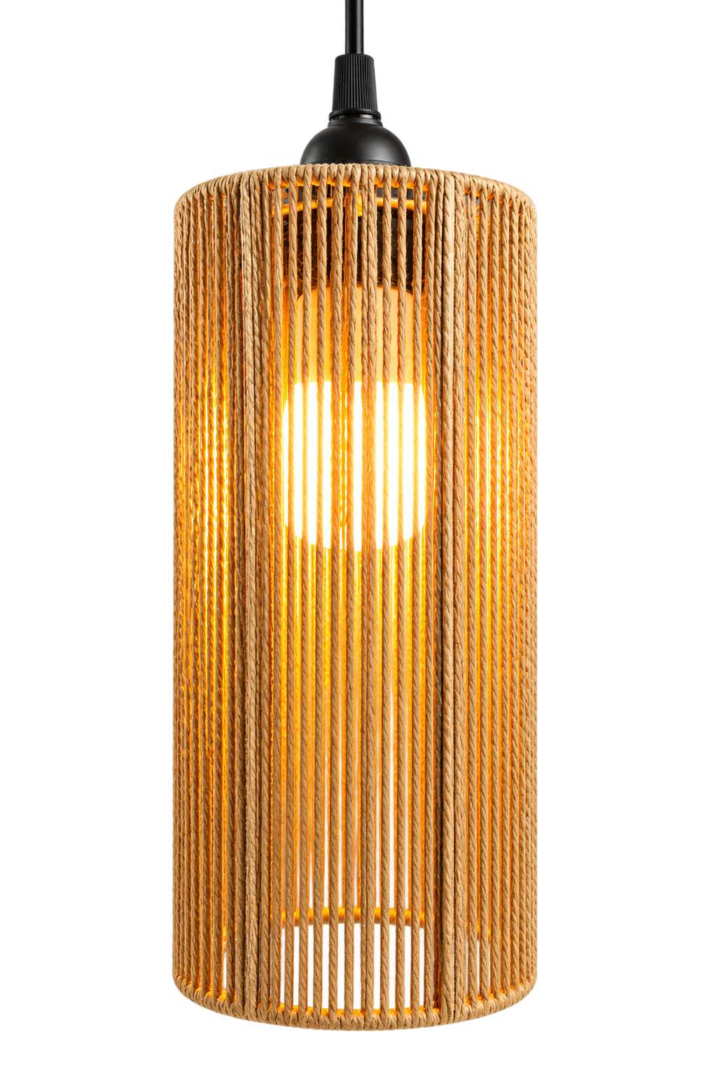 Raffia Weave Cylinder Pendant Lamp (2)