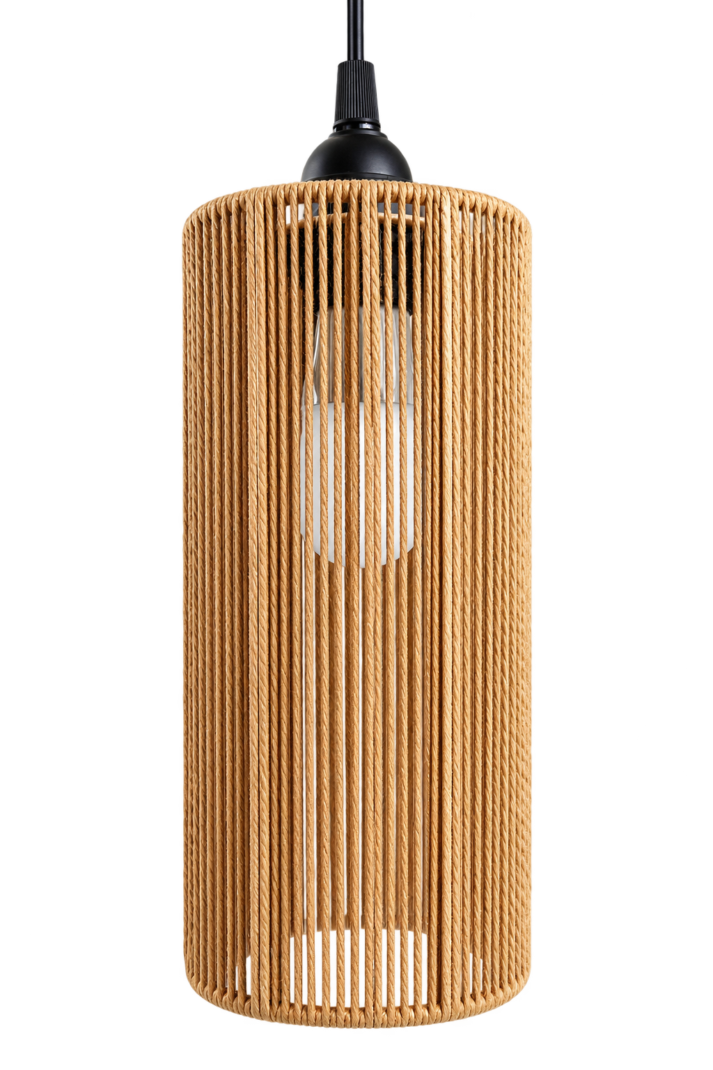 Raffia Weave Cylinder Pendant Lamp